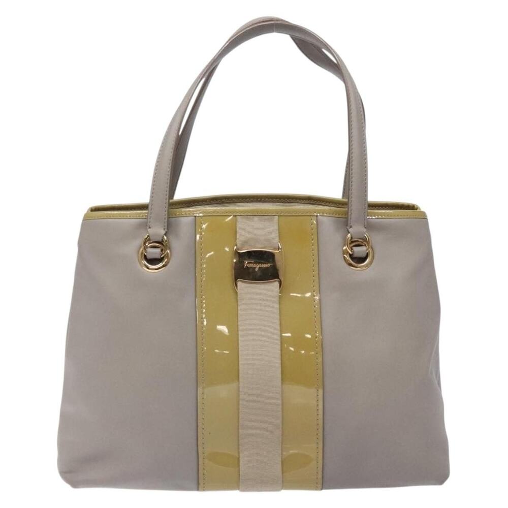 Salvatore Ferragamo Leather Vara Handbag Gray